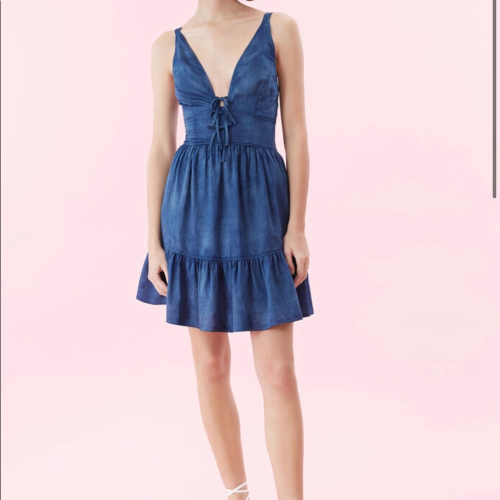 NWT Rebecca Taylor LA VIE TISSUE DENIM DRESS XS